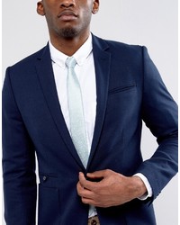 Asos Slim Tie In Textured Blue