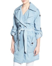 BCBGeneration Chambray Double Breasted Trench Coat