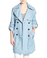 BCBGeneration Chambray Double Breasted Trench Coat