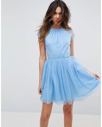 Asos Premium Lace Tulle Mini Prom Dress