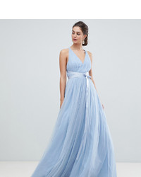 Asos Tall Asos Premium Tall Tulle Maxi Prom Dress With Ribbon Ties