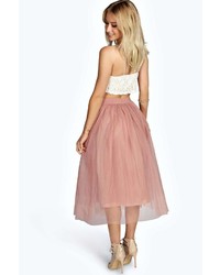 Boohoo Boutique Sophie Tulle Mesh Full Circle Midi Skirt