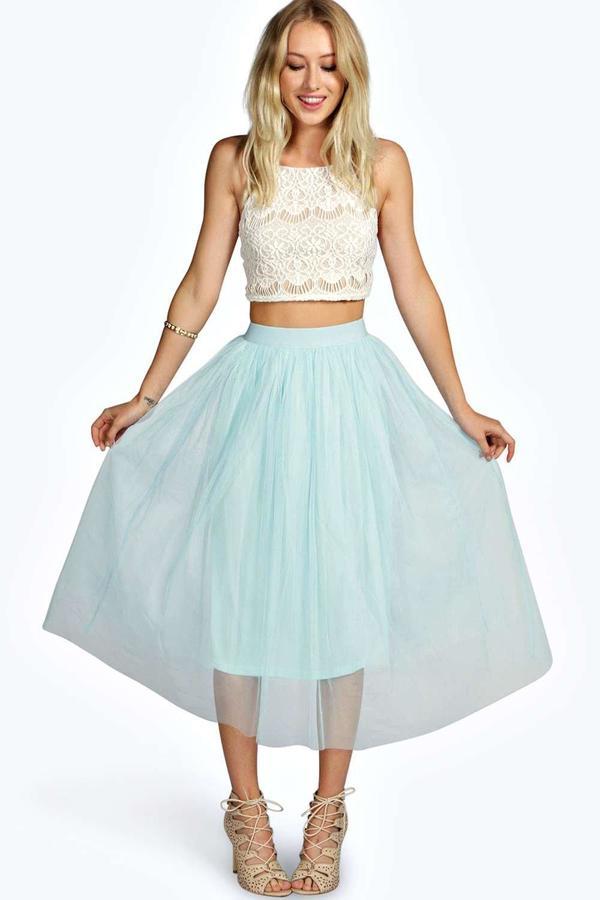 Tulle mesh clearance midi maternity skirt