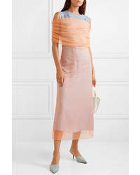 Sies Marjan Lisette Layered Tulle And Cotton Blend Maxi Dress