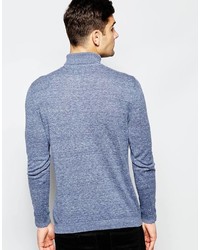 Asos Brand Roll Neck Sweater In Cotton