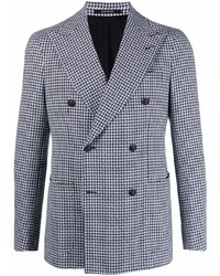 Light Blue Tweed Double Breasted Blazer