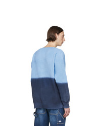 MSGM Blue V Neck Sweater