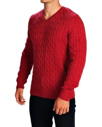 Barbour Burnham Cable Knit Sweater V Neck
