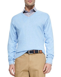 Peter Millar Cotton Cashmere V Neck Sweater