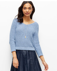 Ann Taylor Cropped V Neck Sweater