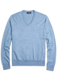 Brooks Brothers Saxxon Wool V Neck Sweater