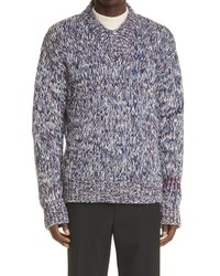 Jil Sander Stripe Sleeve Wool Cashmere Sweater