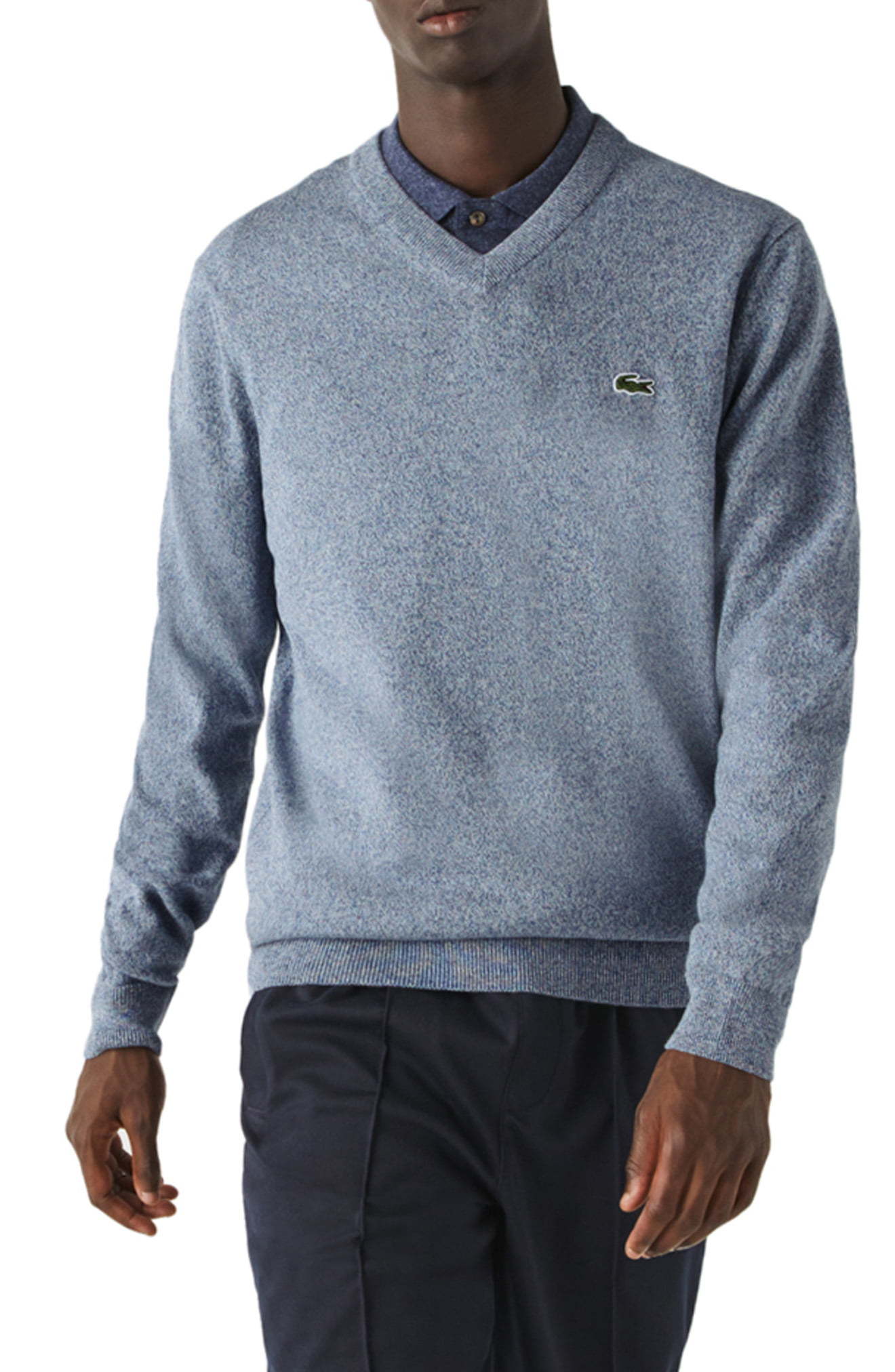 Lacoste Tricot V Neck Cotton Sweater, $98 | Nordstrom | Lookastic