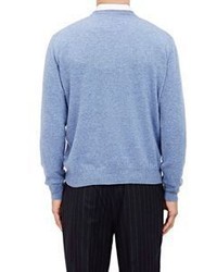 Barneys New York V Neck Sweater Blue