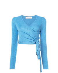 Marina Moscone V Neck Wrap Sweater