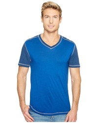 Agave Denim Darren Short Sleeve Color Block V Neck Tee T Shirt