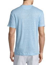 Vince Short Sleeve V Neck T Shirt Aquamarine