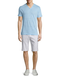 Vince Short Sleeve V Neck T Shirt Aquamarine