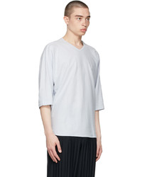 Homme Plissé Issey Miyake Taupe Cotton Linen T Shirt