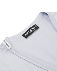 Dolce & Gabbana V Neck Cotton T Shirt