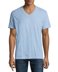 James Perse V Neck Short Sleeve T Shirt Light Blue