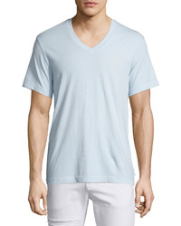 James Perse V Neck Short Sleeve T Shirt Light Blue