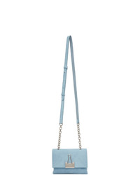 Off-White Blue Small Soft Velour Bag