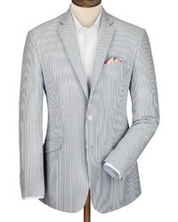 Charles Tyrwhitt Blue Stripe Italian Seersucker Slim Fit Jacket
