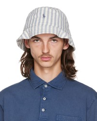 Light Blue Vertical Striped Bucket Hat