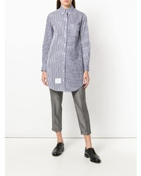 Thom Browne Longline Striped Button Down Shirt