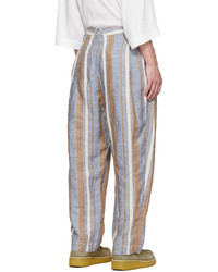 Hed Mayner Blue 6 Pleat Trousers