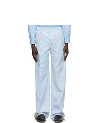 Gucci Blue And White Striped Cotton Trousers