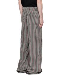 Dries Van Noten Gray Striped Trousers