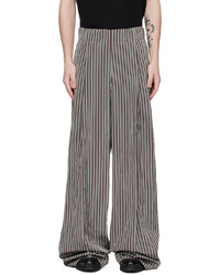 Dries Van Noten Gray Striped Trousers