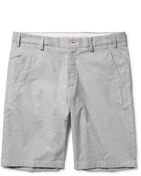 Loro Piana Slim Fit Striped Stretch Cotton And Linen Blend Bermuda Shorts