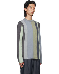 Comme Des Garcons SHIRT Grey Green Stripe Sweater