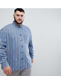 Vertical Striped Denim Shirts for Men | Lookastic