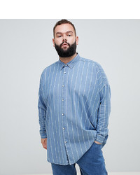 Vertical Striped Denim Shirts for Men | Lookastic