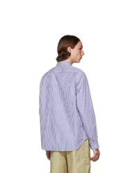 Comme des Garcons Homme Blue And White Stitching Shirt