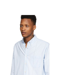 Noah NYC Blue Wide Stripe Oxford Shirt