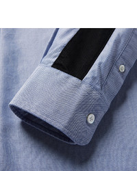 Ami Button Down Collar Twill Panelled Cotton Oxford Shirt