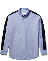 Ami Button Down Collar Twill Panelled Cotton Oxford Shirt