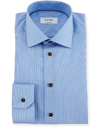 Eton Contemporary Fit Reverse Stripe Dress Shirt Light Blue