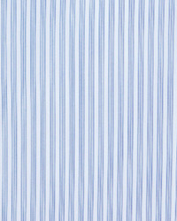 Stefano Ricci Contrast Collar Narrow Stripe Dress Shirt Light Blue