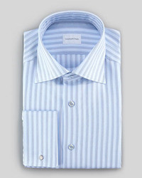 Ermenegildo Zegna Dotted Stripe Dress Shirt Light Blue