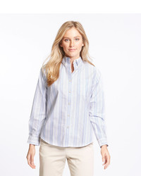 L.L. Bean Easy Care Washed Oxford Shirt Long Sleeve Stripe