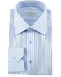 Stefano Ricci Fancy Stripe Woven Dress Shirt Blue