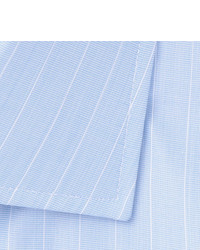 Turnbull & Asser Light Blue Slim Fit Striped Cotton Poplin Shirt
