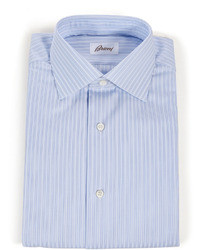 Brioni Light Blue Striped Cotton Illinois Shirt