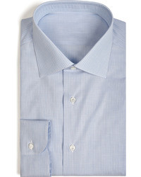 Brioni Light Blue Striped Cotton Linz Shirt
